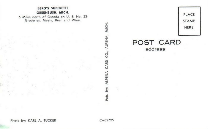 Lakeside Superette (Bergs Superette) - Old Postcard (newer photo)